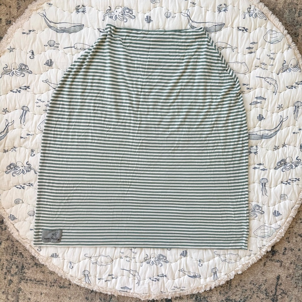 Copper Pearl Finn Striped Blue Nursing Car Seat Cover